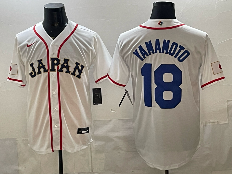 Men 2026 World Cub USA #18 Yamamoto white Nike MLB Jersey 003